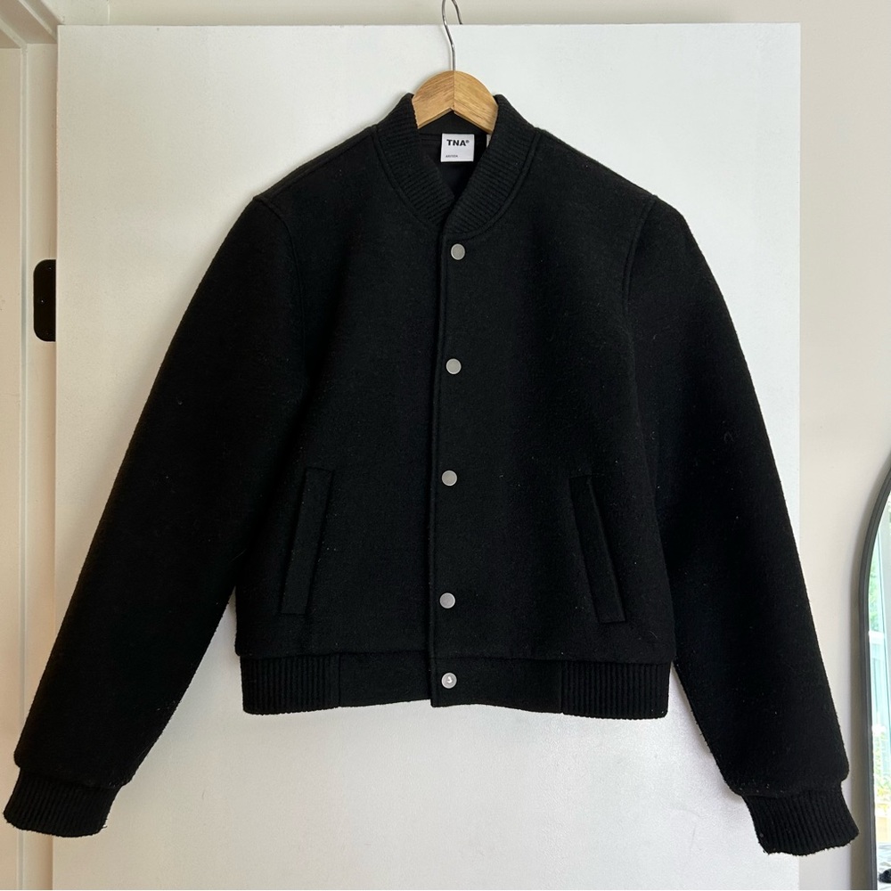 TNA Black Wool Baseball Jacket